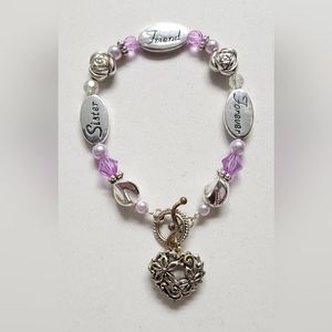 Beaded Bracelet  - "Sister, Friend,  Forever"